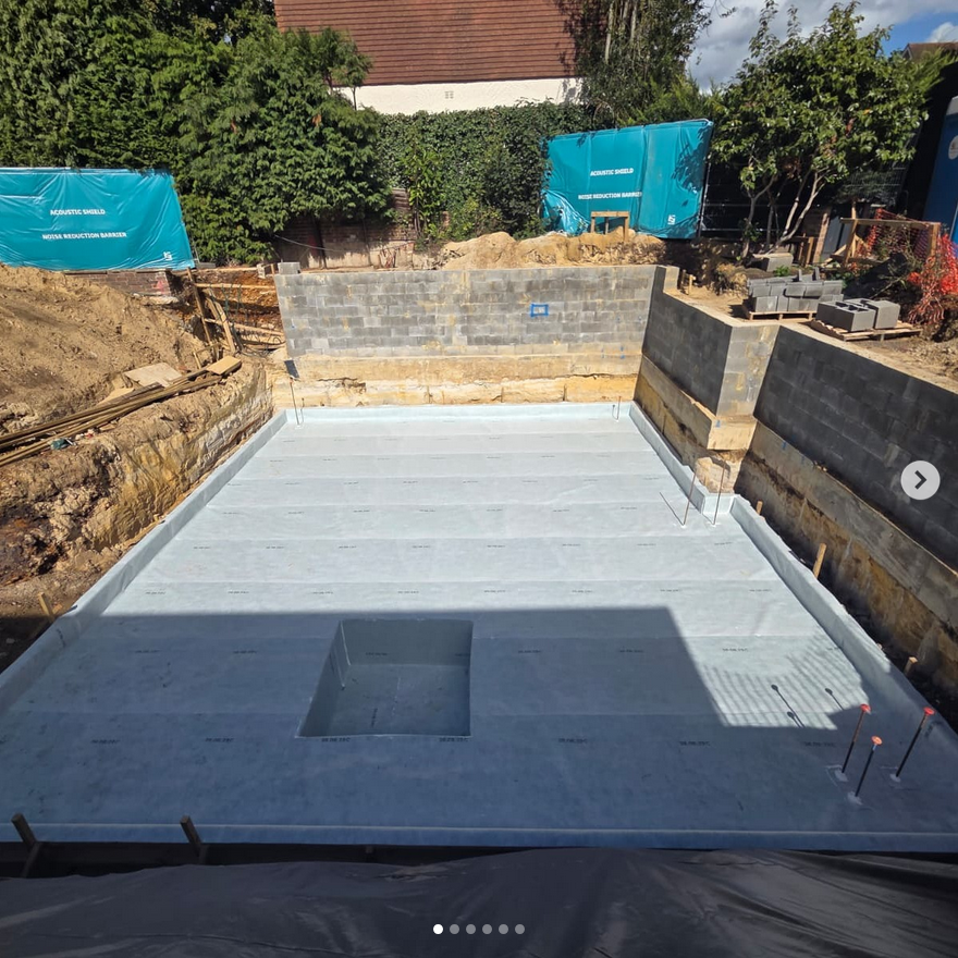 APGoochLtd's tweet photo. Delta DualProof Type A pre-applied external waterproofing membrane installed to the base of this new basement in Cobham, Surrey.

#apgooch #basenentwaterproofing #externalwaterproofing https://t.co/krJd0cLVIP