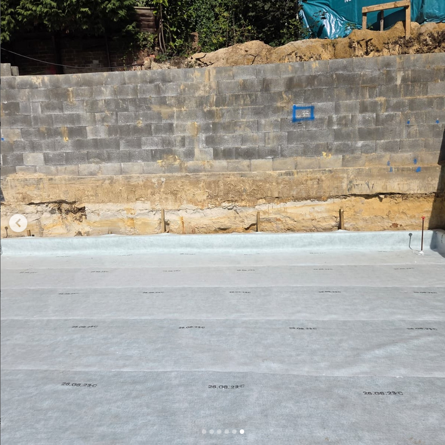 APGoochLtd's tweet photo. Delta DualProof Type A pre-applied external waterproofing membrane installed to the base of this new basement in Cobham, Surrey.

#apgooch #basenentwaterproofing #externalwaterproofing https://t.co/krJd0cLVIP