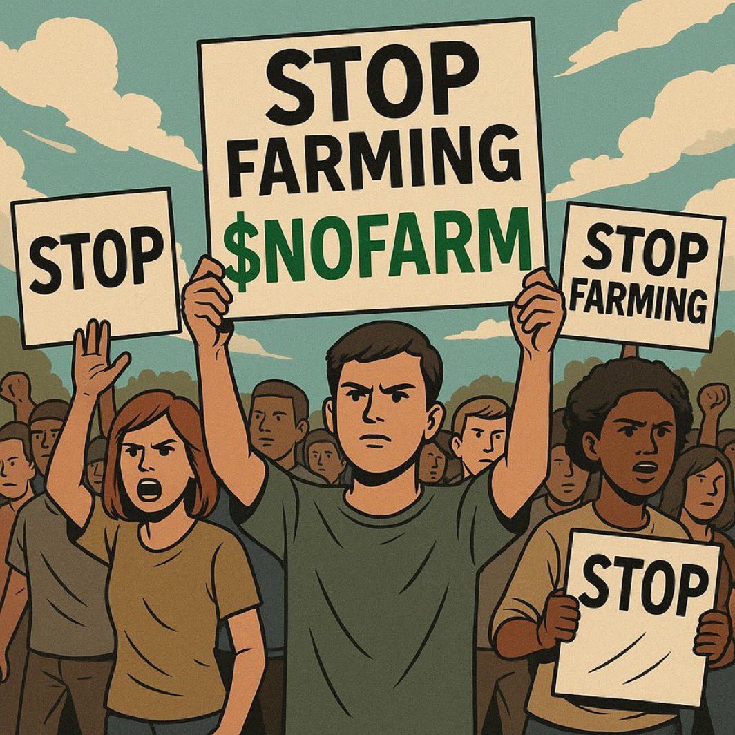 $NOFARM meme token promotion inspired by Solana community