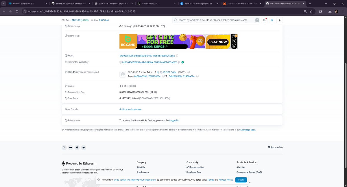 AzrinKalender's tweet photo. Winner of PI NFT is this wallet address
@realmannygram 
0x0286C06bC6Cd2f85bC5d5113257b219111886F94
Congratulation! https://t.co/zsVjgsMDIG