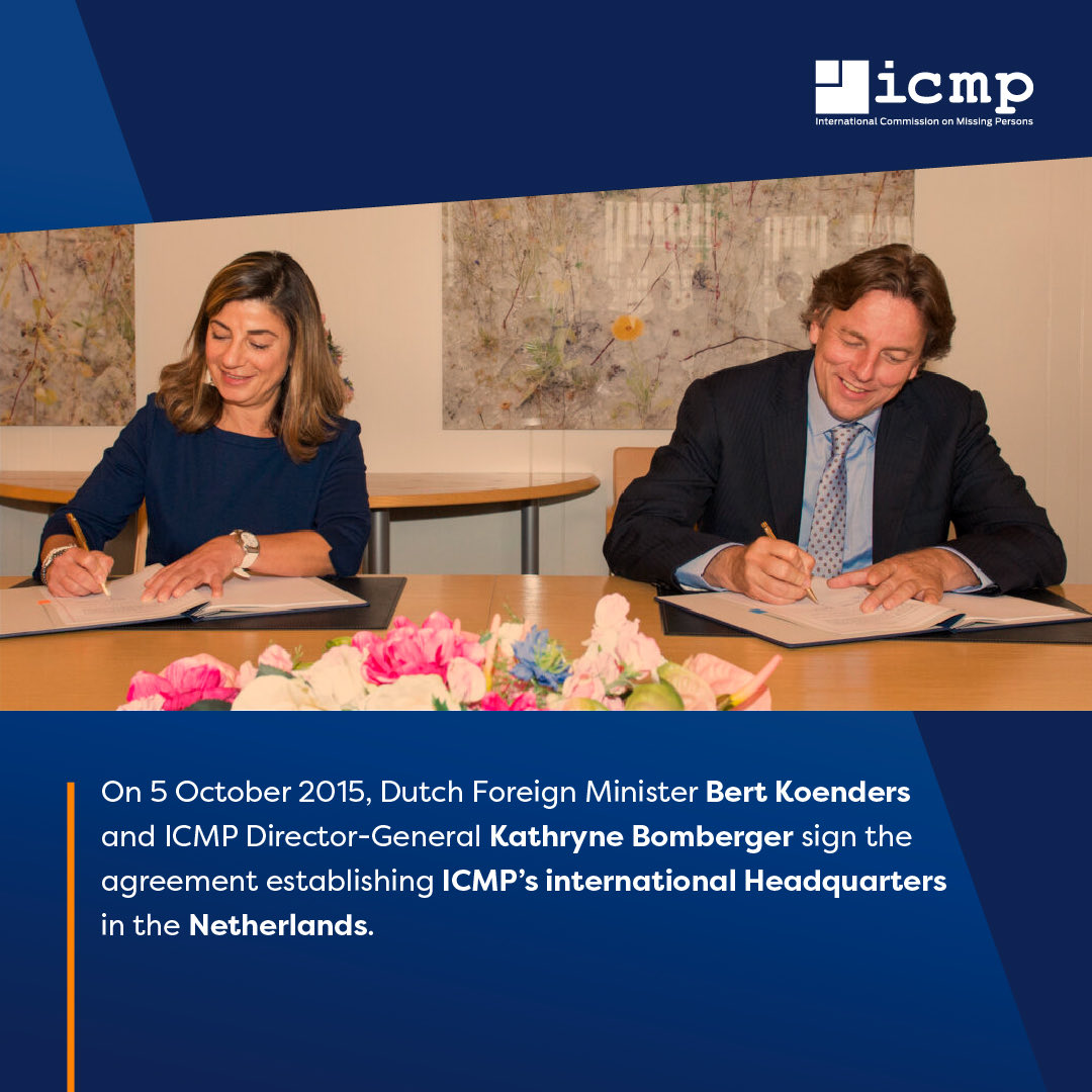 TheICMP's tweet photo. Ten years ago this week, ICMP established its international Headquarters in The Hague, through a Host State Agreement with the Netherlands. Today we celebrate a decade of fruitful collaboration that has enabled ICMP to strengthen its global mandate to locate persons who are missing as a result of conflict, disasters, migration, human rights abuses, and other causes.
 
As a key strategic partner, the Netherlands continues to support ICMP’s core functions and country programs.
 
#ICMP #10Years #Partnership #TheHague #GlobalImpact #missingpersons #NL @DutchMFA
