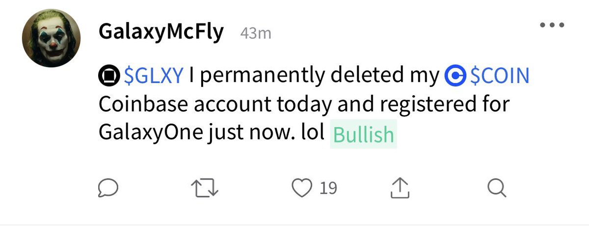 People deleting Coinbase and installing GalaxyOne 👀 pressure intensifies

$GLXY @ $14B
$COIN @ $99B
$HOOD @ $131B

Potentially promising