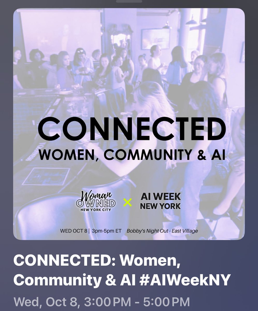 I’m excited about the response to our CONNECTED: Women, Community, and AI event — we’re almost at capacity. We want to accommodate all who want to be there. 

This is the response we saw during NY Tech Week back in June, and I love to see it. It’s women supporting women, and