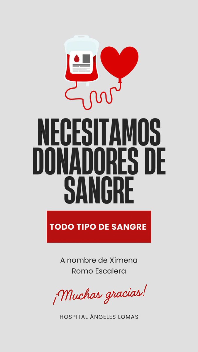 Es para una niña que tuvo un accidente y está en estado grave. Si alguien puede donar la familia lo agradecerá mucho.

#donarsangre