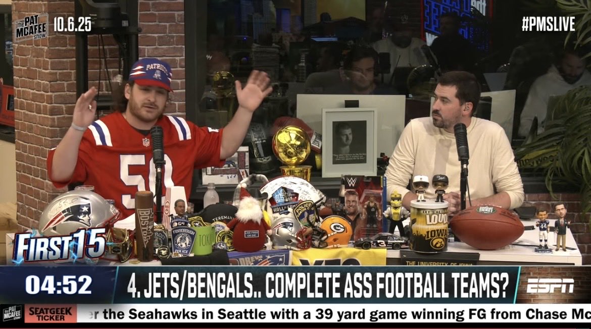JennSchellSays's tweet photo. I don’t mean to over react buuuuuuut, Boston Connor lookin ridiculous and I’m here for it. 
#OverReactionMonday #PMSLive https://t.co/75QOfwlnZG