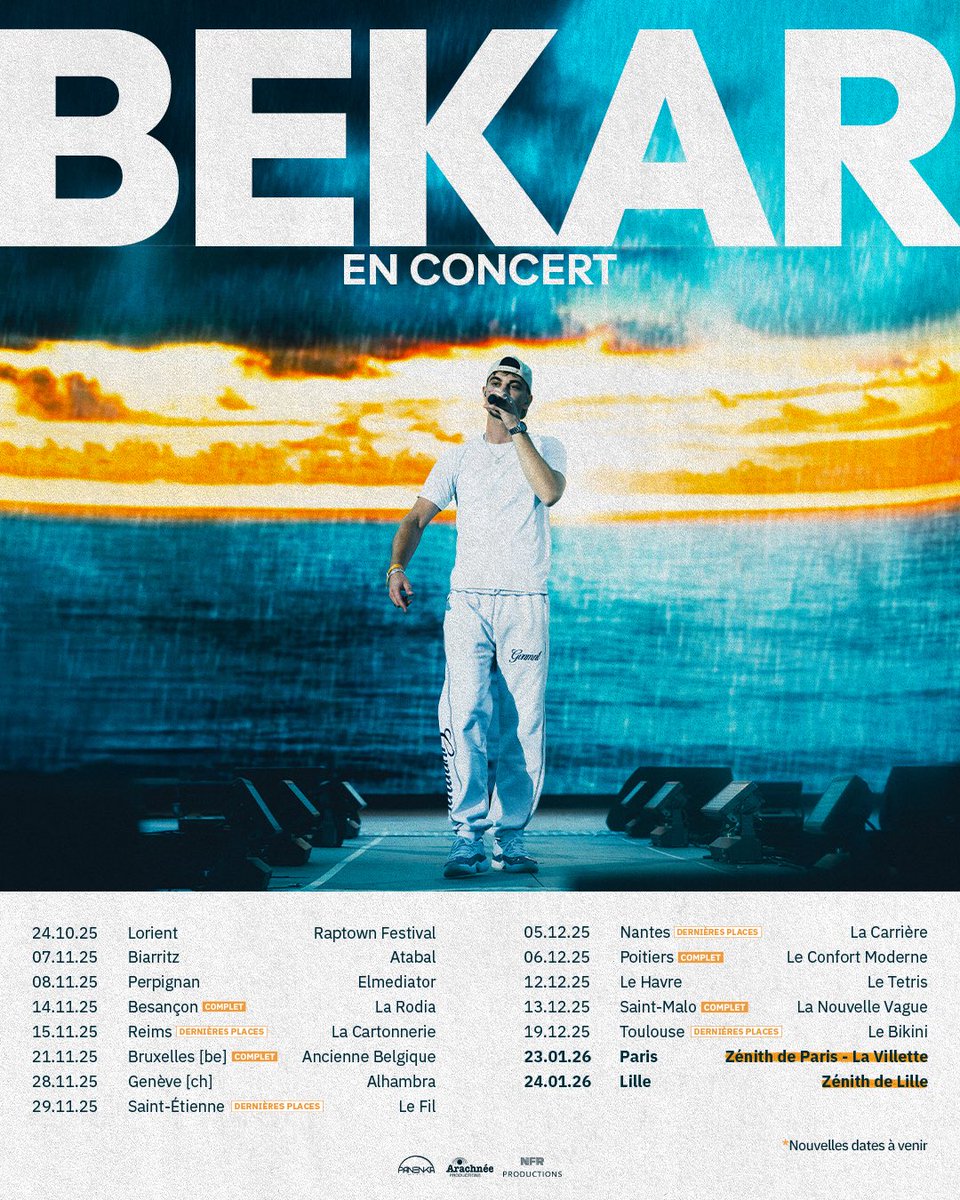 La tournée d’Alba commence dans 1 mois, on est entrain de finaliser le nouveau show, j’ai trop hâte que vous voyez ça l’équipe!
BX, Saint-Malo, Poitiers &amp; Besançon c’est sold out ❌
Faites bellek les autres villes sont bientôt complètes… dites-moi où on se voit la famille