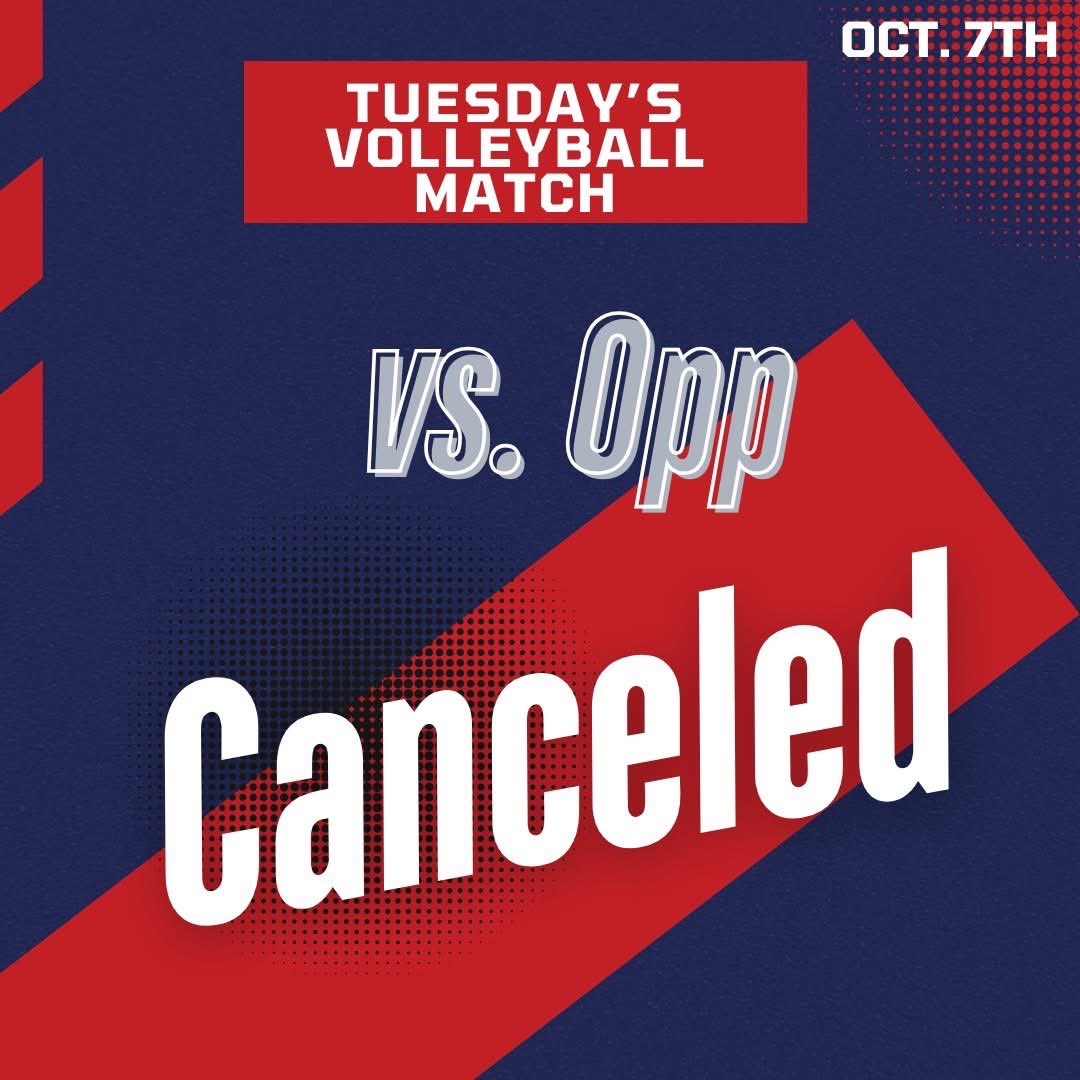 Please take note that tomorrow's volleyball matches against Opp have been canceled.