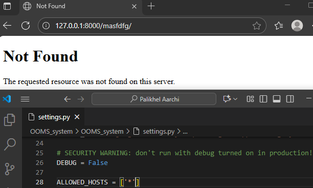 AarchiPalikhel's tweet photo. #LUD9 summary: I customized my app's error handling! Learned to use 'DEBUG = False' & created a custom 404.html template to show a friendly "Page not found" message instead of a generic error. Small detail, big impact! #LearningUtsav2025 #FestivalOfLearning #W3schools #Django https://t.co/W50CVsdcES