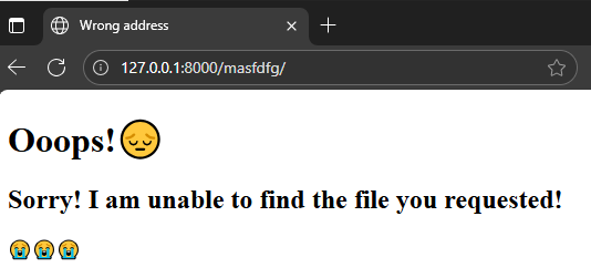AarchiPalikhel's tweet photo. #LUD9 summary: I customized my app's error handling! Learned to use 'DEBUG = False' & created a custom 404.html template to show a friendly "Page not found" message instead of a generic error. Small detail, big impact! #LearningUtsav2025 #FestivalOfLearning #W3schools #Django https://t.co/W50CVsdcES