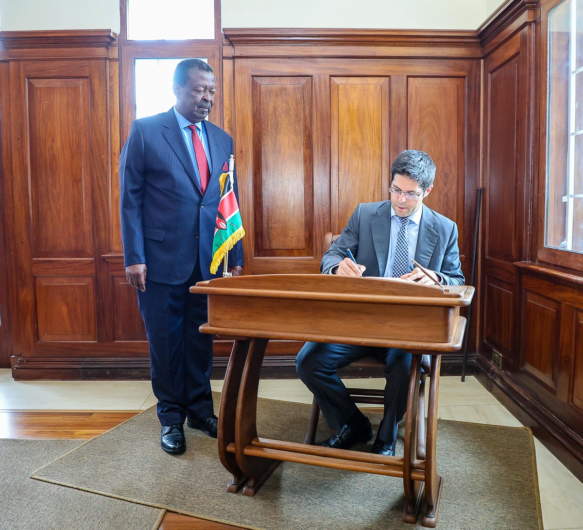 MusaliaMudavadi's tweet photo. Kenya proudly welcomes the appointment of two of our distinguished nationals, Prof. Beatrice Obado and Dr. Kevit Desai, to the 54-Member Spain–Africa Advisory Committee, established to guide the implementation of the Spain–Africa Strategy 2024–2028.

During a courtesy call to my office by H.E. Jaime Moreno, Ambassador of Spain to Kenya, I underscored that this milestone reflects the growing recognition of Kenyan expertise on the global stage and the trust Spain places in our people. It is a testament to Kenya’s steady rise as a hub of thought leadership and innovation on the African continent.

I expressed confidence that their participation will enrich this important initiative and deepen the enduring bridge of friendship, cooperation, and shared prosperity between Africa and Spain.

Our bilateral relations with Spain continue to gain momentum, demonstrated by the recent high-level exchanges and the successful second round of Political Consultations held in Nairobi in July, where education, labour mobility, tourism, and investment were reaffirmed as key pillars of collaboration.

Kenya remains committed to fast-tracking the establishment of the Kenya–Spain Joint Higher Education Committee (JHEC) to actualize the Memorandum of Understanding on Cooperation in Higher Education, further empowering our youth through knowledge and skills exchange.

Trade, a central pillar of Kenya–Spain relations, continues to grow, buoyed by the Kenya–EU Economic Partnership Agreement, which grants Kenyan exports duty- and quota-free access to European markets, including Spain. I emphasized Kenya’s desire to partner with Spain in strengthening our capacity to meet EU sanitary and phytosanitary standards, ensuring more of our high-quality products reach European consumers.

Together, we are shaping a partnership that not only drives mutual growth but also strengthens the shared vision of a more connected and prosperous Africa–Europe relationship.