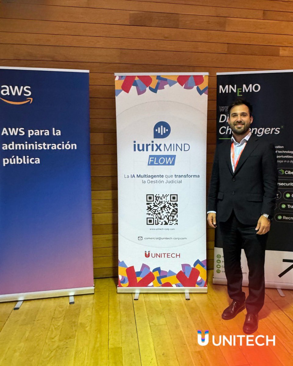 UnitechCorp's tweet image. El 1, 2 y 3 de octubre estuvimos en España como sponsors oficiales del #DATAfórum Justicia 2025.

Ya podes escuchar el podcast en el que participamos y enterarte de todas las novedades: youtu.be/yGbom7W7d8c 

#IURIXMindFlow #InteligenciaArtificial  #Unitech