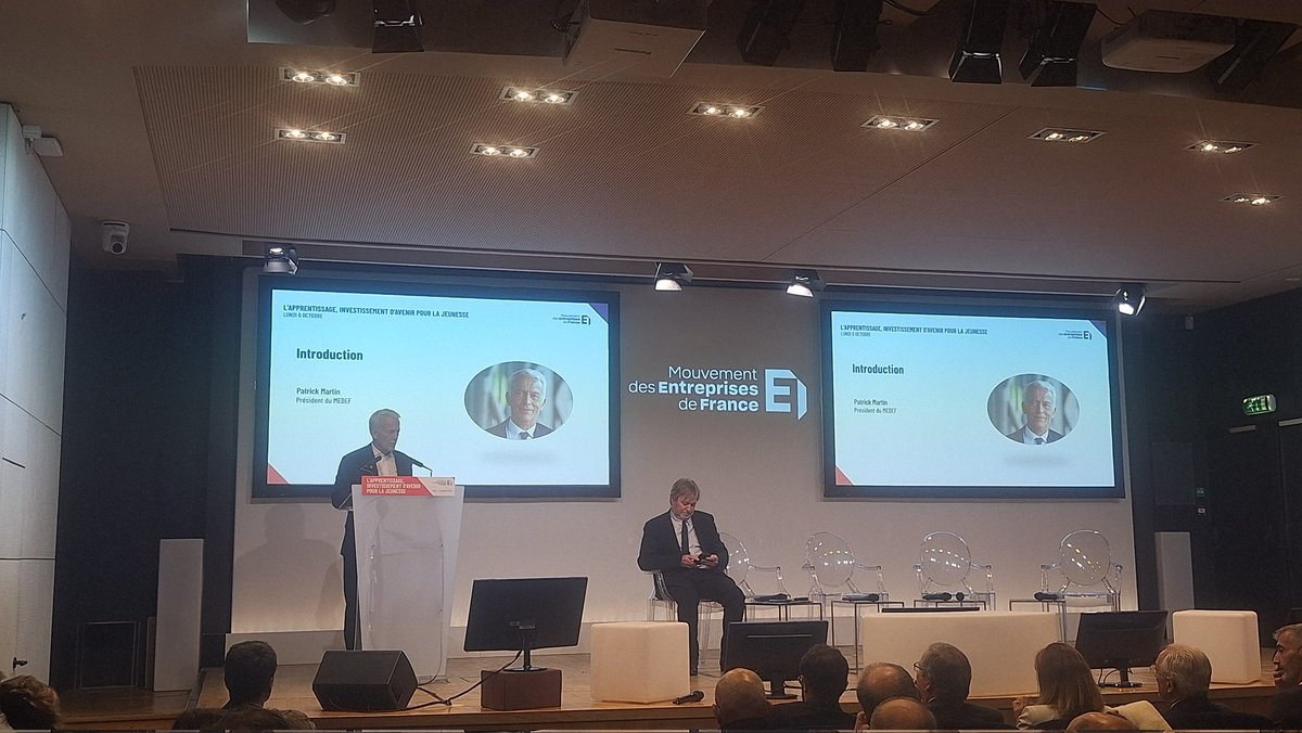 Gilbert Azoulay (@gilbertazoulay) on Twitter photo "L'apprentissage un investissement d'avenir", <a href="/PatrickMartin_1/">Patrick Martin</a> , pst <a href="/medef/">Mouvement des Entreprises de France</a>. "Hausse grave du chômage des jeunes. D'où l'importance de les accompagner vers l'emploi. Incroyable de remettre en cause ce dispositif. Les economies doivent etre ailleurs." <a href="/OlivierFaron/">Olivier Faron</a> <a href="/NewsTankEduc/">News Tank éducation et recherche</a> "L'apprentissage un investissement d'avenir", <a href="/PatrickMartin_1/">Patrick Martin</a> , pst <a href="/medef/">Mouvement des Entreprises de France</a>. "Hausse grave du chômage des jeunes. D'où l'importance de les accompagner vers l'emploi. Incroyable de remettre en cause ce dispositif. Les economies doivent etre ailleurs." <a href="/OlivierFaron/">Olivier Faron</a> <a href="/NewsTankEduc/">News Tank éducation et recherche</a>