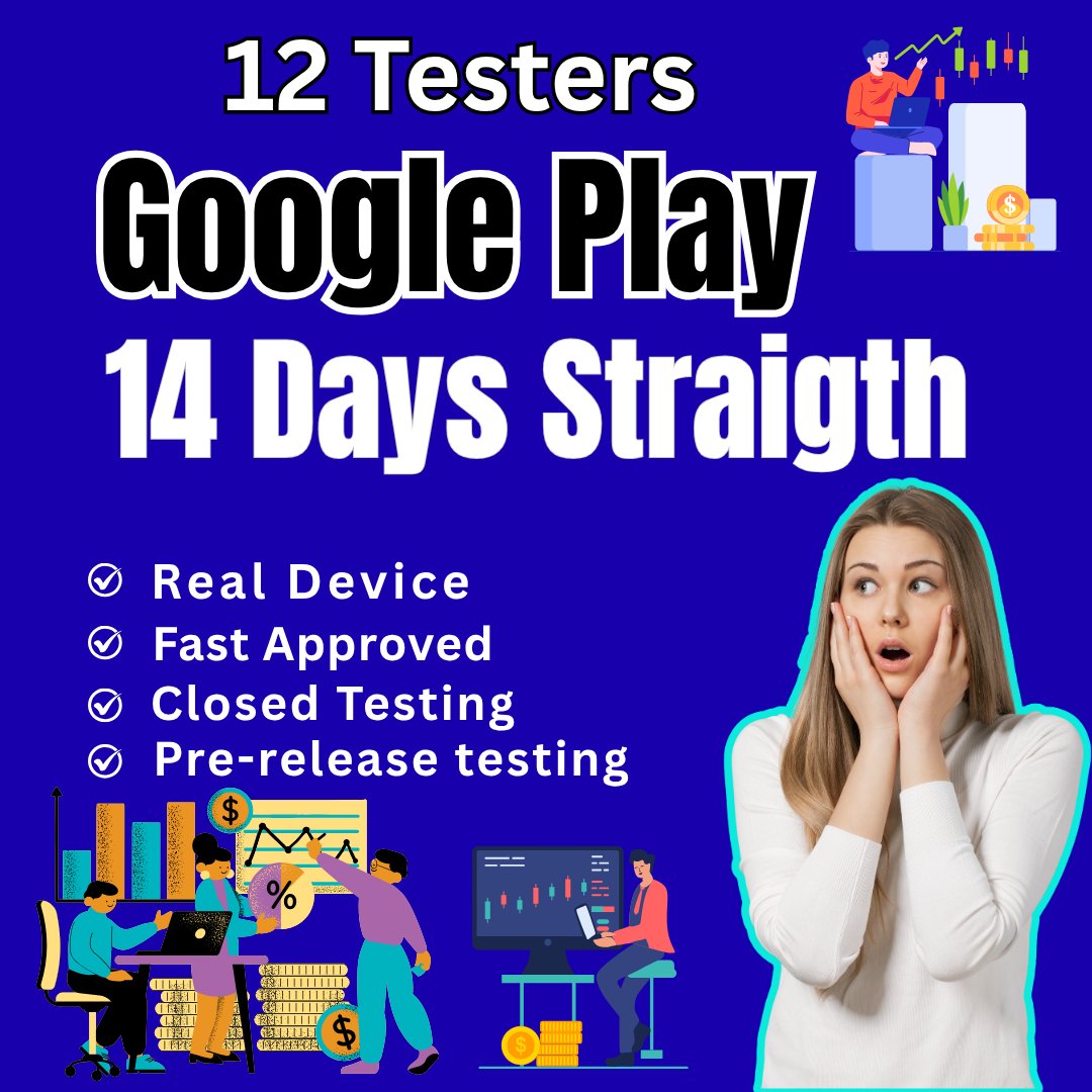 mst_repa's tweet image. Are you looking for reliable testers to perform Google Play closed app testing before launch, either 12 or 20 testers?
➡️ Visit Now: fiverr.com/s/Zmvpyek
#12testersGooglePlay
#12testingservice
#IDontWantToOverreactBUT
#NationalCoachesDay
#EF5