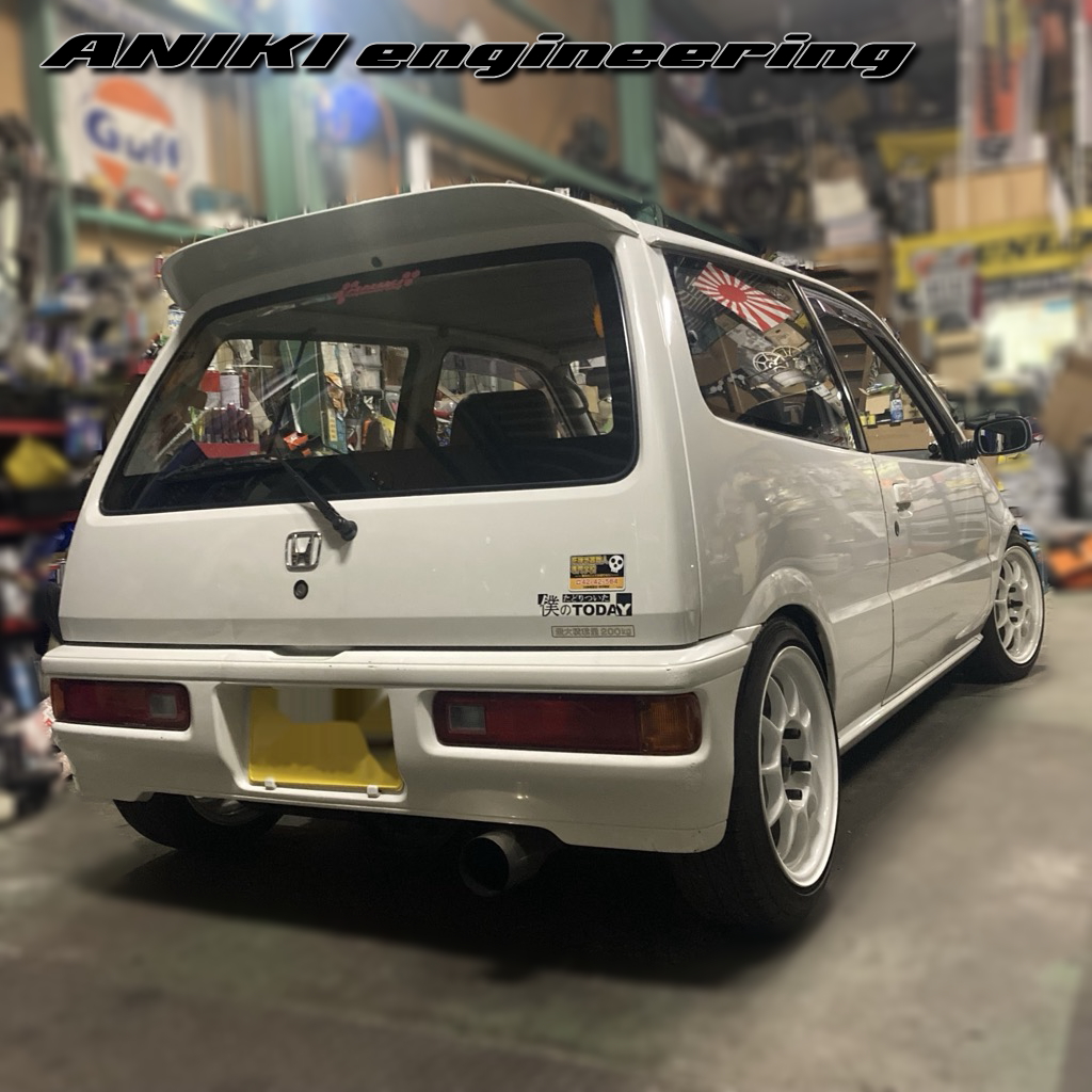 aniki_eng's tweet image. 【新作】新商品お待たせしました!!トゥデイJW3/JW4用（通称角目）オリジナルエアロ完成致しました!!リアウィングスポイラーは、ロング、ショートタイプの2アイテム販売決定（写真はロングタイプ）さらに、フロントリップスポイラーも同時販売開始します♪サイドスポイラーについては引続き開発中!!