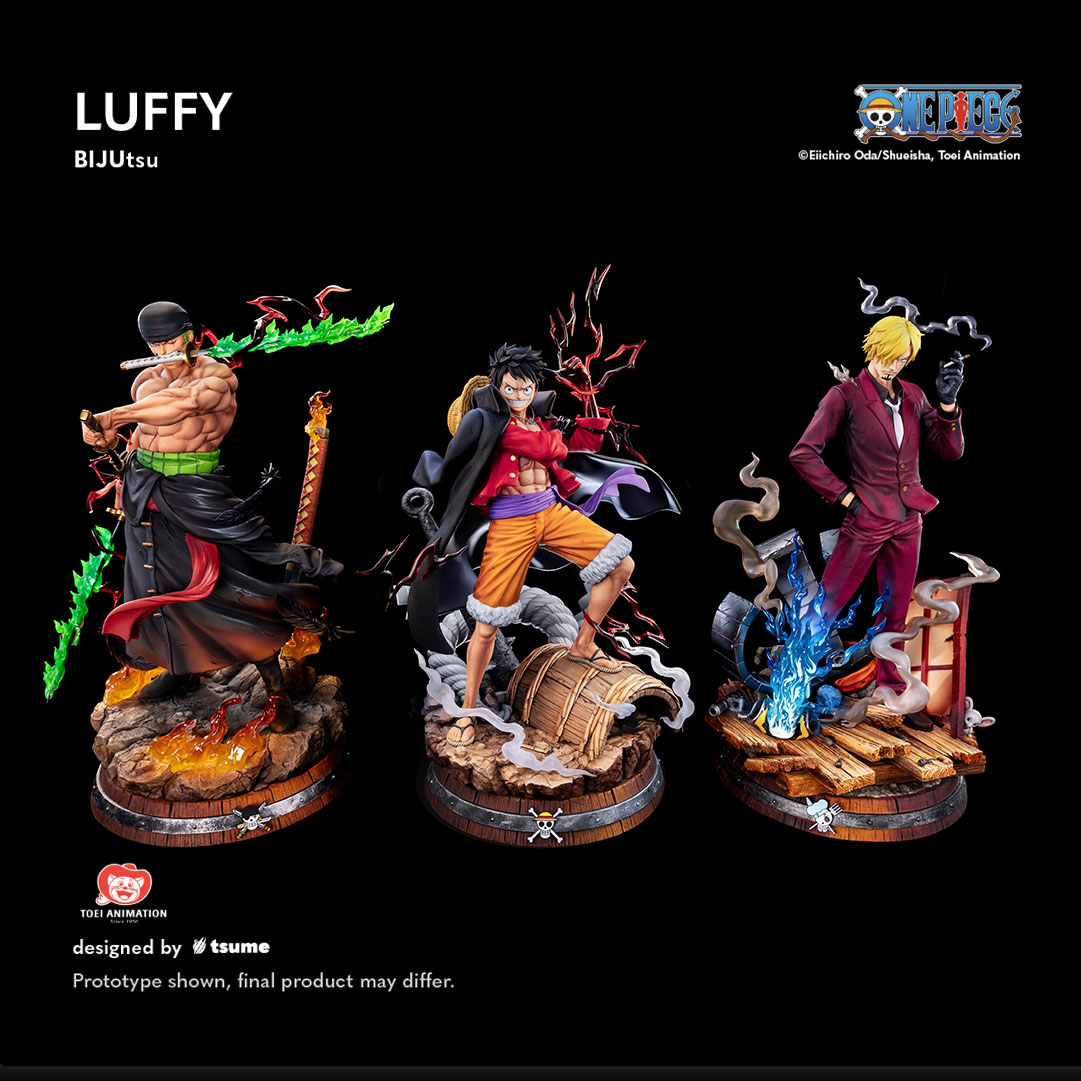 TsumeArt's tweet photo. ☠️🔥 LUFFY BIJUtsu is here!

Victorious after his epic battle vs Kaido, the Straw Hat captain joins the BIJUtsu line with alternate head &amp; arms!

Limited Edition – don’t miss it!
https://t.co/tgebevoyV7

#Luffy #OnePiece #BIJUtsu #TsumeArt #LuffyVsKaido #StrawHat #Monstertrio https://t.co/apxAypzipE