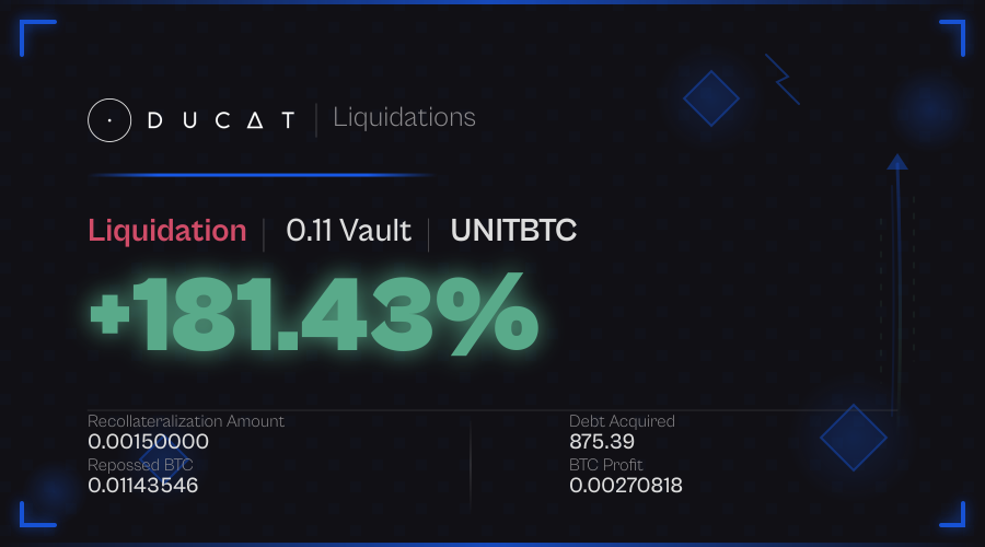 DucatLiq's tweet photo. INSANE! Someone LIQUIDATED 0.11 vaults → 338.45 profit https://t.co/5qeoYv4hHU