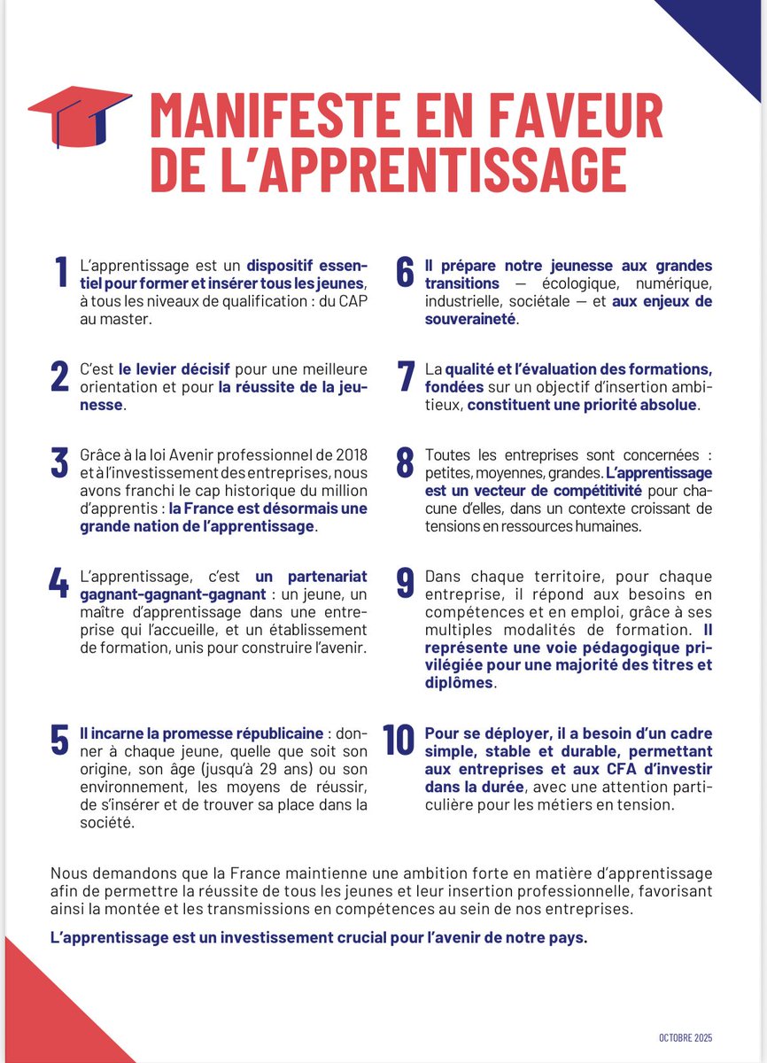 PatrickMartin_1's tweet image. Apprentissage : donnons toutes les chances à la jeunesse !

Loin d’être une voie de garage, l’#apprentissage est une filière d’#excellence, un levier d’#égalitédeschances et un formidable outil d’#insertion professionnelle.

71 % des apprentis ont un emploi 6 mois après leur…
