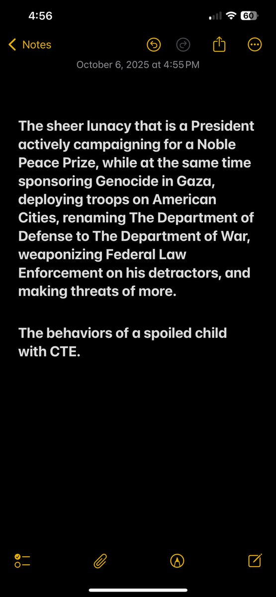 The sheer lunacy that is a President actively campaigning for a Noble Peace Prize, while… #trump #TrumpisaNationalDisgrace #DictatorTrump
