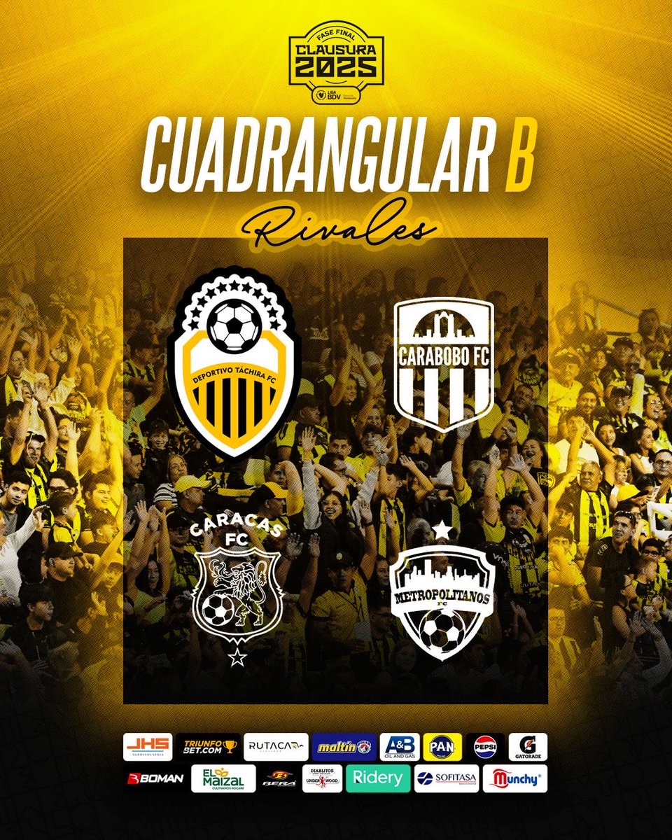 Con la ilusión de siempre, la de nuestra gente, de los que están y los que se han ido, lucharemos CON TODO y POR TODOS 🛡️⚔️

Un solo corazón, UNIDOS por el TRI 🏆

#VamosTáchira 💛🖤