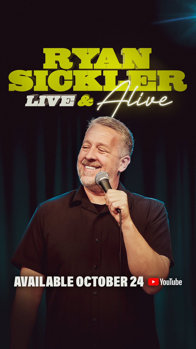 My new standup special, Live &amp; Alive, premieres Friday, October 24 at 9p EST/6p PST on my YouTube! Join me in the live chat during the premiere! Make sure you’re subscribed now! Can’t wait for y’all to see it!
m.youtube.com/@rsickler