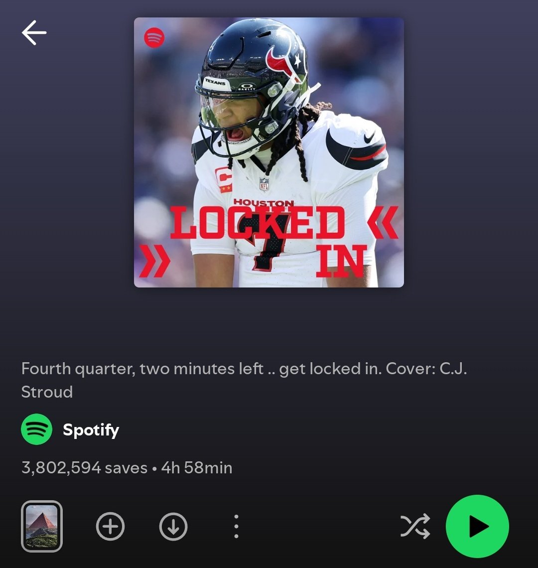 C.J. Stroud is the cover of Spotify's "Locked In" Playlist once again.

That's my QB.