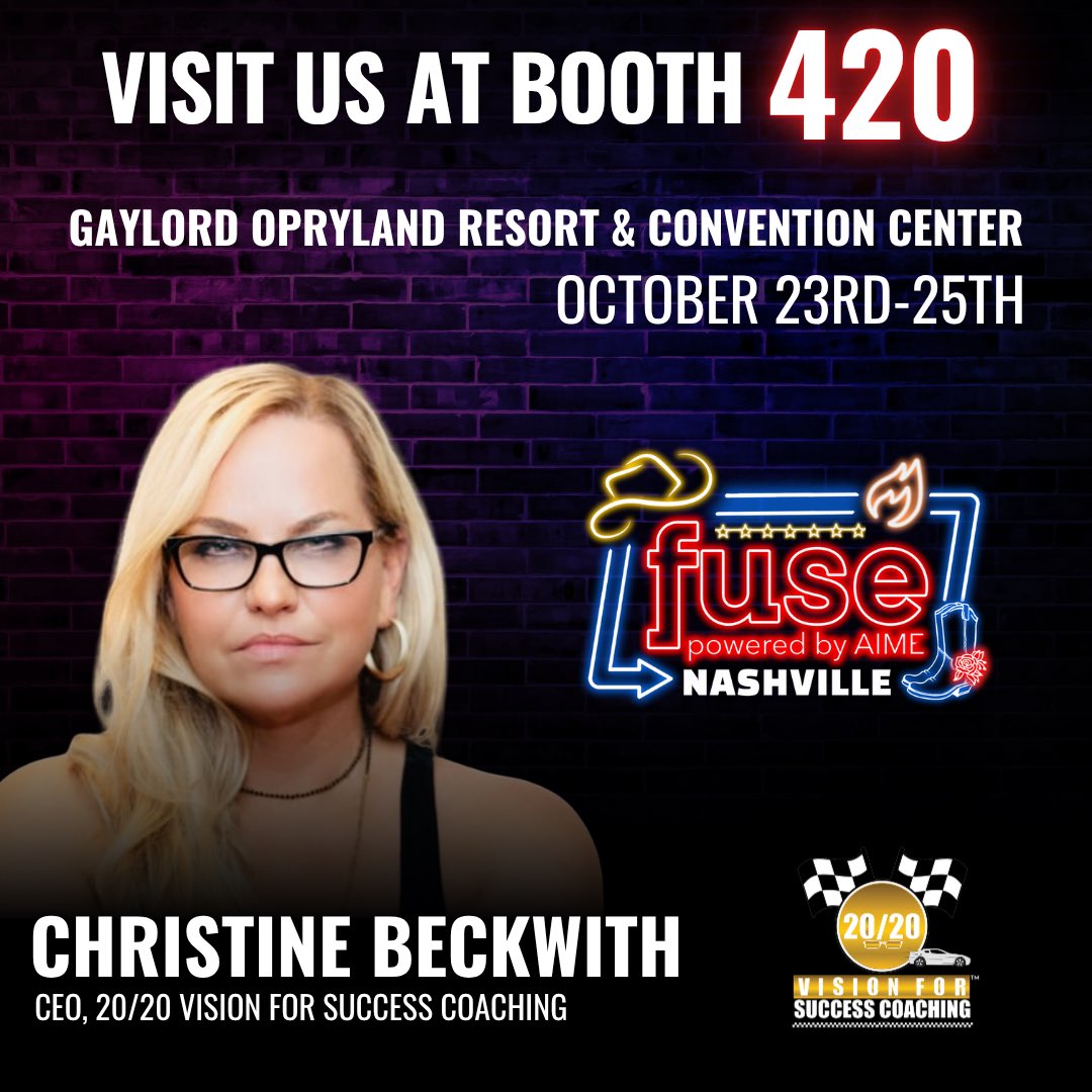 20_20_Vision_'s tweet image. Mortgage pros—AIME Fuse is the place to be &amp;amp; Booth 420 is where the magic happens. ✨ Learn winning strategies, connect w/ leaders, &amp;amp; play our giveaway game for a shot at FREE coaching! Don’t just attend—leave w/ a vision for success. 🎯 #AIMEFuse #2020VisionForSuccess