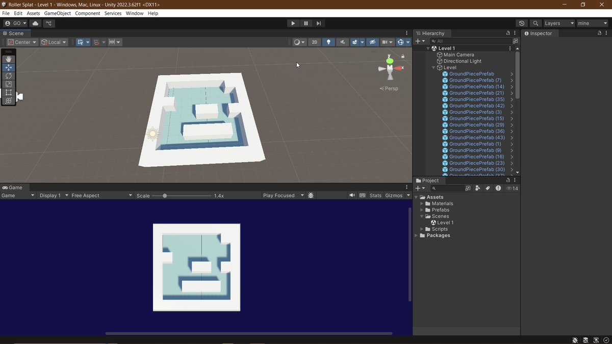 dcyberdude's tweet image. Day 36/102 🎮 – Roller Splat Begins!

Started building Roller Splat from scratch 🌀
✅ Set up the layout for Level 1
✅ Added obstacles and basic environment
The foundation is set — next up, movement and controls!
#GameDev #MobileGameDev #102DaysOfGameUpAfrica @GameUpAfrica