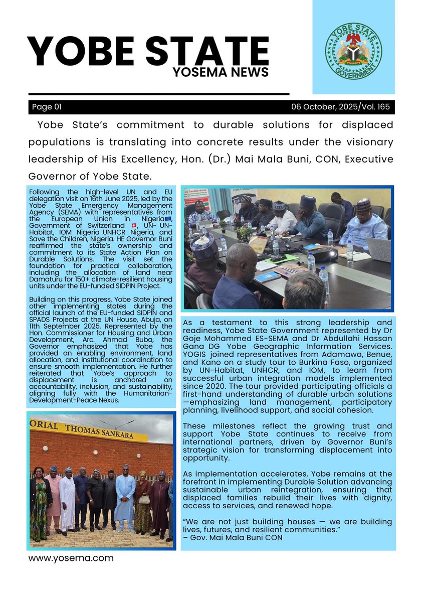 YOBE STATE EMERGENCY MANAGEMENT AGENCY (SEMA) tweet media