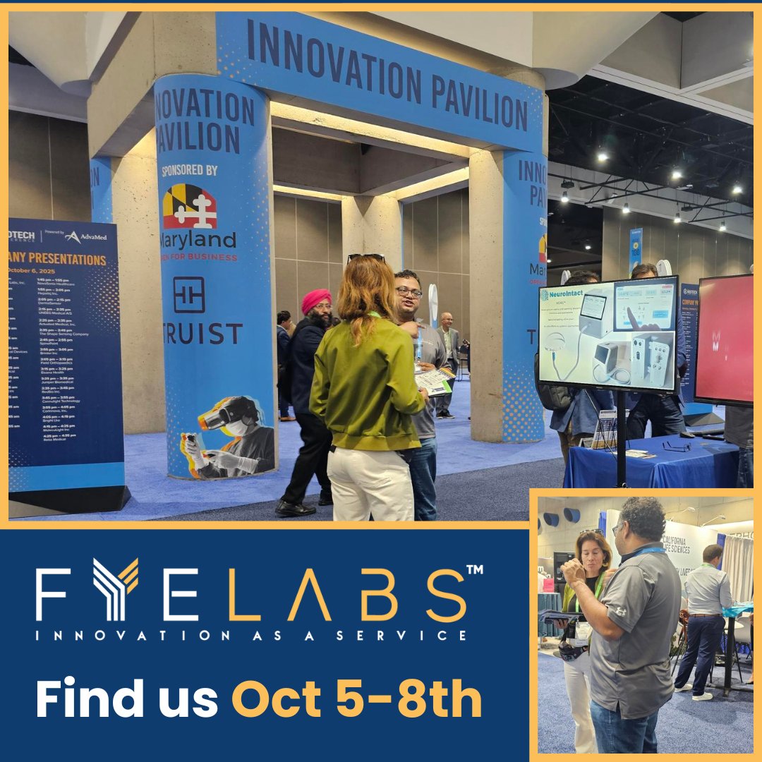 fyelabs's tweet image. 🎉@MedTechCon is LIVE in San Diego — come say ‘hi’ to the @FYELABS team at Exhibitor Hall ‘Booth 311’! Talk #healthtech, #prototypes, &amp;amp; #startuppower success with Suvojit Ghosh (PhD), Paramita Basu (PhD, MBA) &amp;amp; Thierry Cherpillod. Let’s help shape the future of #MedTech! #MTC25
