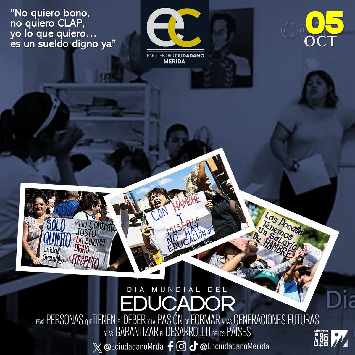 EciudadanoMrda's tweet photo. #05Oct Homenaje a estos profesionales, agradeciéndoles por su invaluable trabajo y por su contribución a la educación en todos los niveles.
¡EC Merida les desea Feliz día a los docentes del partido, a los docentes venezolanos y a los del mundo!
@EnCiudadanoVzla
@delsasolorzano https://t.co/GzelkpK8Zc