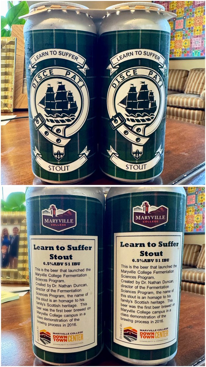 bcoker's tweet image. It’s genuine @MaryvilleC beer– brewed, canned, &amp;amp; labeled. #fermentation #brewing #chemistry #science #goscots #maryvillecollege 👏🏻