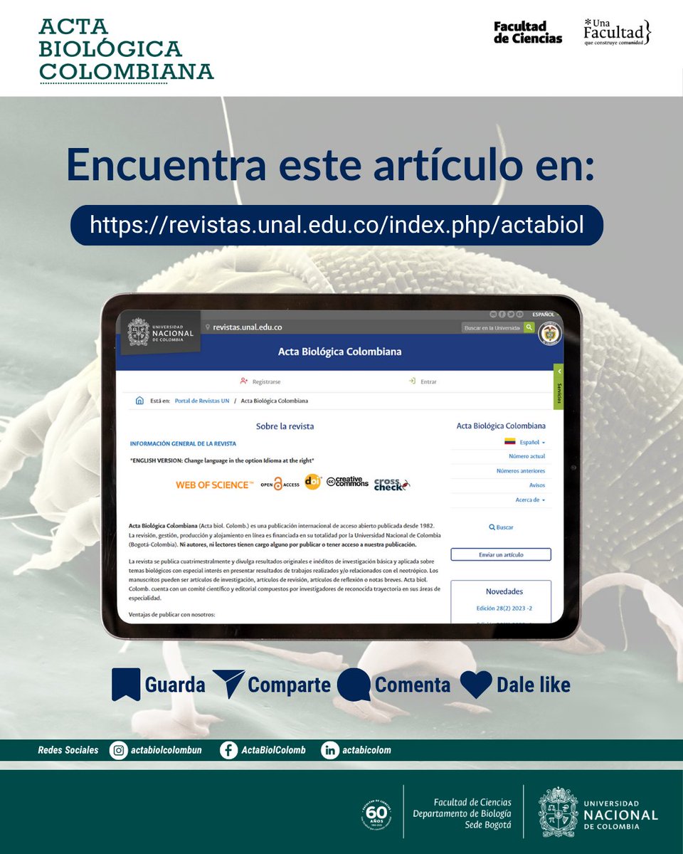 Revista Acta Biológica Colombiana UN tweet media