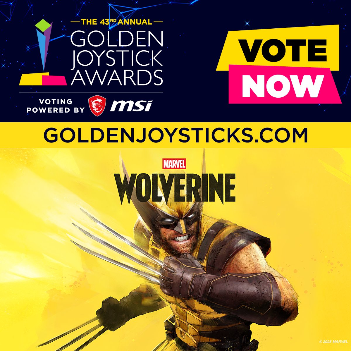 *SNKT!* Marvel's #WolverinePS5 is getting a cut of the action at the 2025 <a href="/GoldenJoysticks/">Golden Joysticks</a> with a nomination in the "Most Wanted" category!

Vote now: gamesradar.com/goldenjoystick…