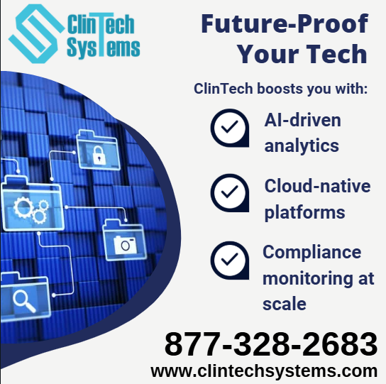 ClintechSystems's tweet image. Healthcare evolves. Regulations tighten. Threats grow.
ClinTech boosts you with:

✔ AI-driven analytics
✔ Cloud-native platforms
✔ Compliance monitoring at scale

📞 877-328-2683
✉ info@clintechsystems.com
🌐 clintechsystems.com

#Healthcare #ClinTech #IT