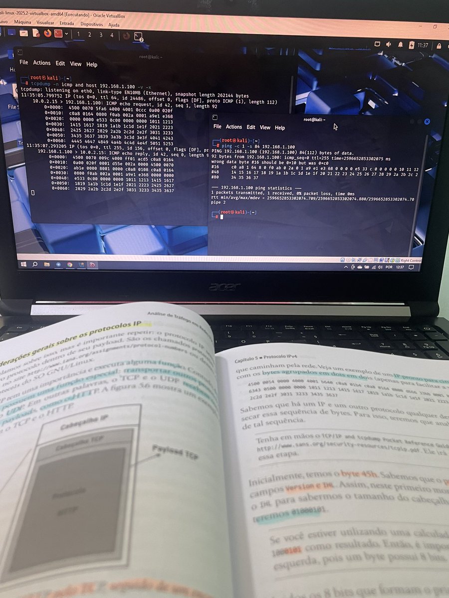 linivedev's tweet image. DIA 15 - jornada do zero ao bounty 💻🏴☠️
📚 conteúdo: redes e programação em C
redes: analisando o tráfego do IP em bytes e iniciando o protocolo TCP
programação: iniciei um projetinho de pac-man