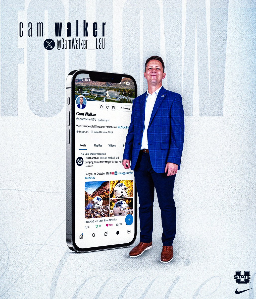 USUAthletics's tweet image. You wanted it. You got it.
Cam Walker is NOW on @X ➡️ Give him a follow!
📱 @CamWalker_USU
