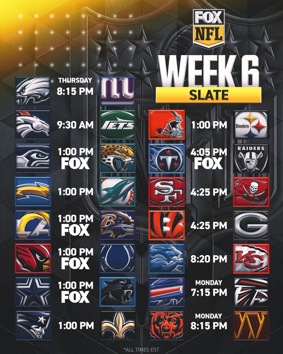 NFLonFOX's tweet image. Another week of football is upon us! 🔥
Give us your boldest prediction for Week 6 👇