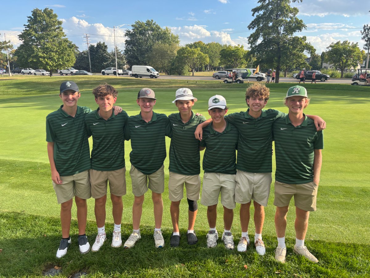 RHSBGOLF's tweet photo. The Knights end their team season while shooting one of their best team scores of the year to place 5th as a team at sectionals. Congrats boys! https://t.co/o9LbdFaU4V