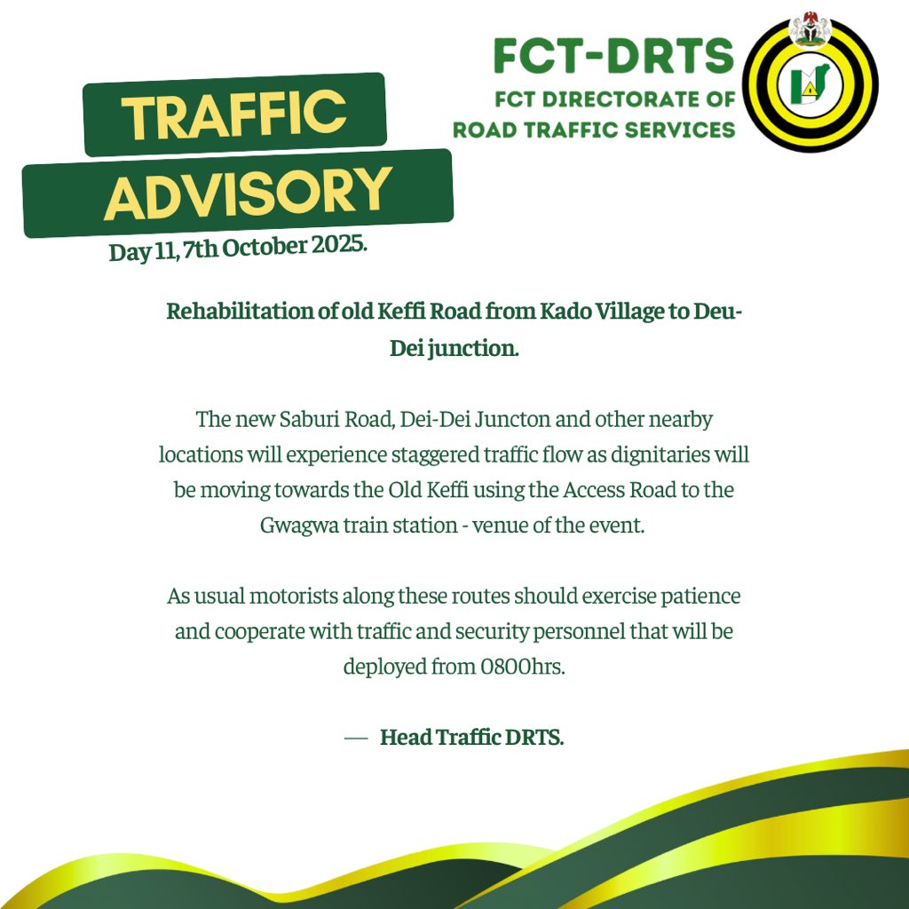 FCT Directorate of Road Traffic Services (FCT VIO) tweet media