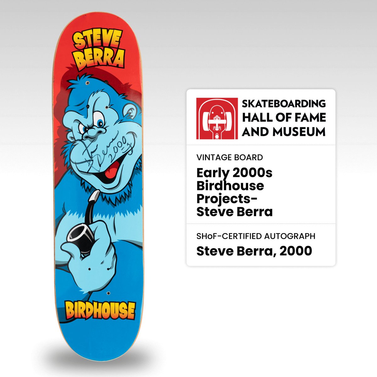 🔥🛹Birdhouse Projects deck signed in 2000 by Steve Berra, pro skater &amp; co-founder of the @Berrics, one of the world's most influential indoor skateparks &amp; media platforms. 

Find it on <a href="/Sk8HallofFame/">Sk8 Hall of Fame</a> Sk8tibles RWA
sk8tibles.com/deck/89 

#collector #Avalanche #AVAX