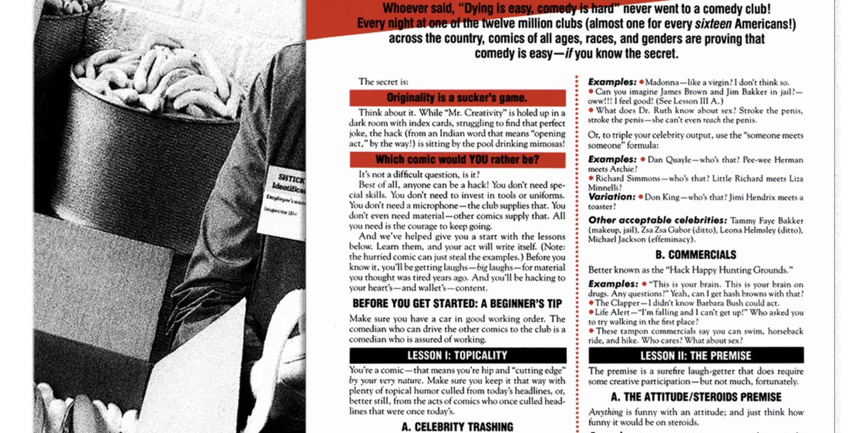 cliffordmyers's tweet image. One of my favourite comedy-nerd internet deep-pulls is @AndyKindler&apos;s Hack Handbook starter kit: web.archive.org/web/2024120509…