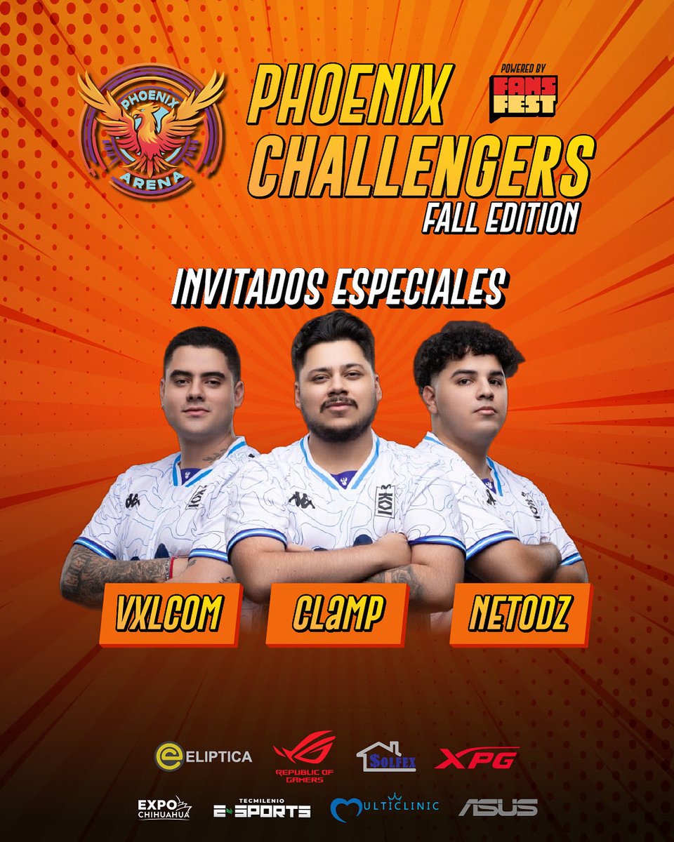 🔥 ¡Atención, gamers de Chihuahua! 🔥
En el Phoenix Challengers Fall Edition by FansFest CUU , estarán con nosotros <a href="/vNetodz/">Netodz</a> , <a href="/Vxlcom_/">Vxlcom</a> y <a href="/GoatClamp/">GoatClamp</a> , el equipo que representó a México en la Esports World Cup @ewc_en y la World Series of Warzone 🏆🇲🇽

🎮 ¡Podrás convivir con