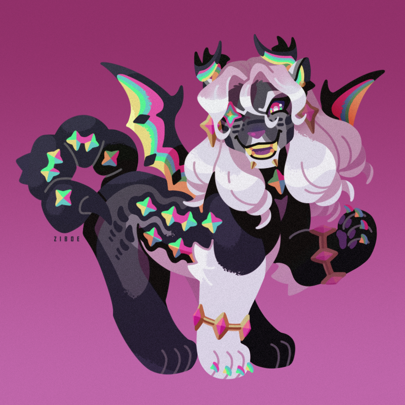 Another commission for my friend <a href="/AurumHound/">AurumHound</a>  #lineless #chibi #chimera