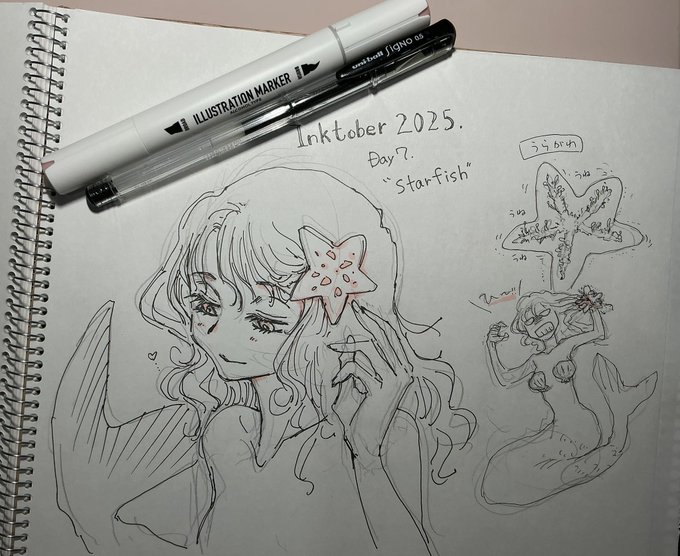 #inktober2025 #Inktober DAY 7. "Starfish"