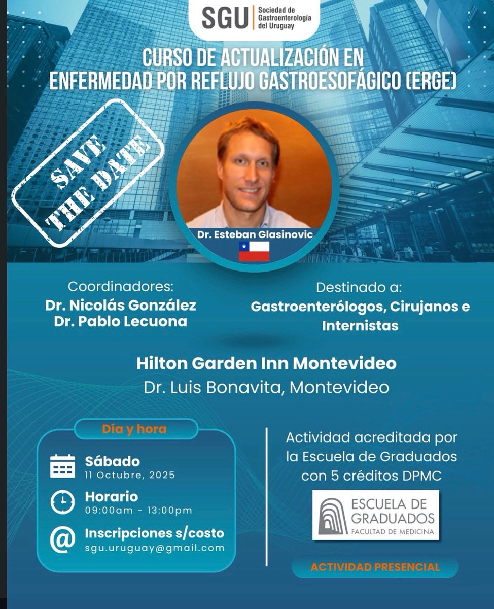 - Quedan pocos días para el curso de ERGE dónde se hablará sobre todo lo nuevo en diagnóstico y tratamiento!                         - Curso práctico e interactivo en el que se presentarán casos clínicos junto a los expertos!