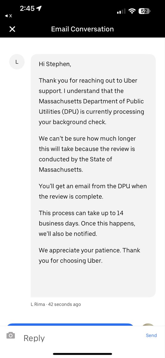 LyftUberDriver's tweet image. so massachusetts requires @uber drivers to pass two background checks. i have passed both. uber still refuses to update my background check status. blood is boiling. patience growing thin. infuriating is an understatement.
