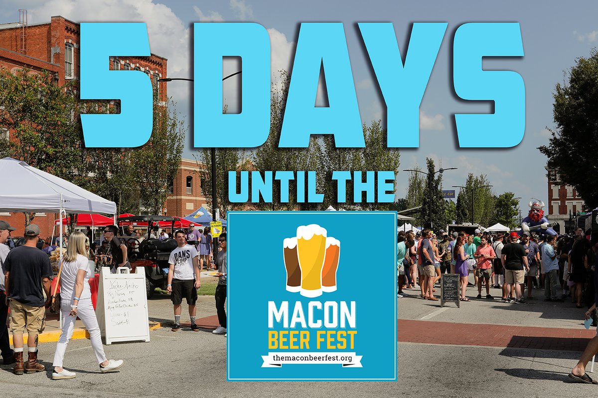 Five days til the Macon Beer Fest!

loom.ly/7EGRDIQ...

#MaconBeerFest #CraftBeer #Octoberfest #Wine #Cider #Music #ArtsandCrafts #FoodTrucks #DowntownMaconRotary @DowntownMaconRotary #DowntownMacon #MaconBibb #VisitMacon #PintsforProstates