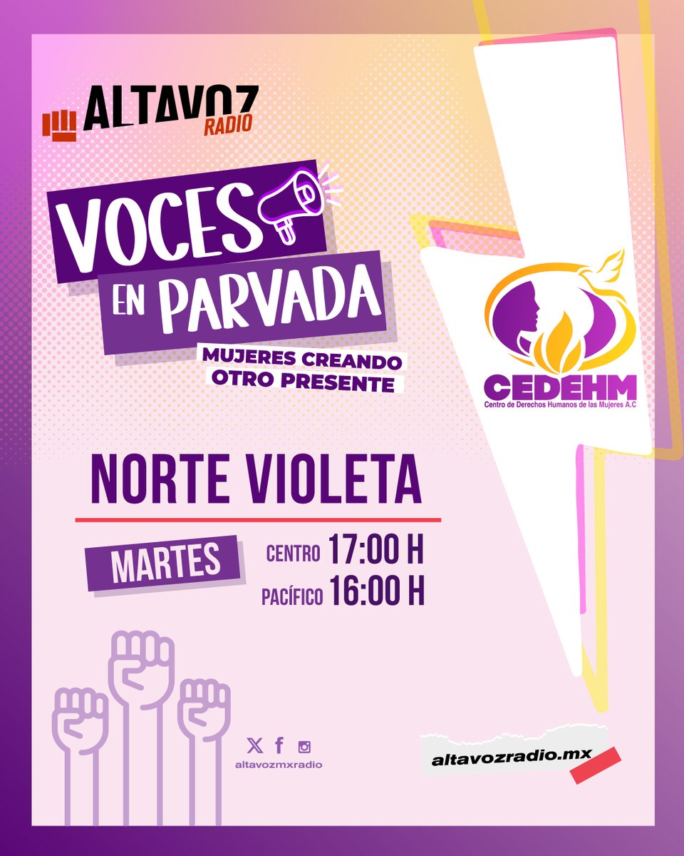 altavozmxradio's tweet photo. 💪 La violencia no detiene la lucha por la vida y la dignidad. 😮
🙌 En #VocesEnParvada te enterarás de cómo el #CEDEHM acompaña a quienes defienden sus derechos y construyen esperanza día a día. 👀
⏰Martes | Centro 17:00 h | Pacífico 16:00 h
🔊Escúchalo en:
👉https://t.co/ITHdlPuOhM🎧
#DerechosHumanos #EsperanzaActiva #CEDEHM #Justicia #Dignidad