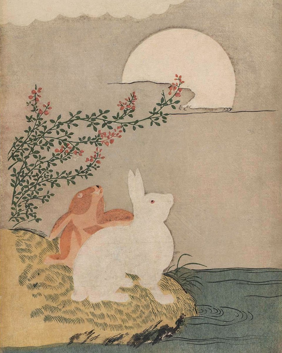 mfaboston's tweet image. Summer’s holding on in Boston, but tonight’s #HarvestMoon reminds us autumn is here 🌕
🎨: Attributed to: Suzuki Harunobu (Japanese, 1725–1770), "Hares and Autumn Full Moon"(Japanese, Edo period), woodblock print (nishiki-e); ink and color on paper