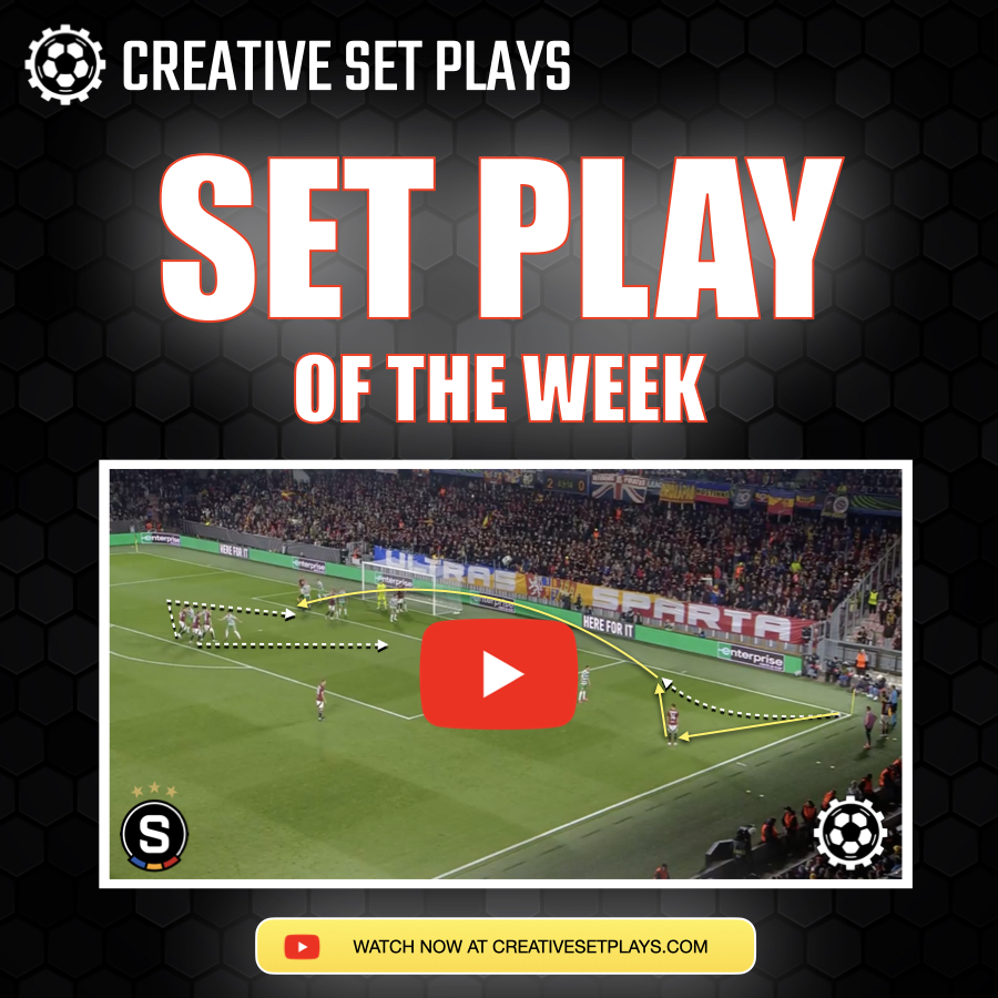 🚨 𝐒𝐄𝐓 𝐏𝐋𝐀𝐘 𝐎𝐅 𝐓𝐇𝐄 𝐖𝐄𝐄𝐊 🚨

AC Sparta Praha produced a brilliant short corner routine in the Europa League. ⚽🔥

🎥 Video at creativesetplays.com 

#setplays #coaching #setpieces #tactics
